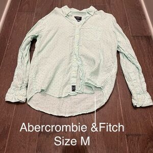 Abercrombie & Fitch Light Green Button-Up Blouse